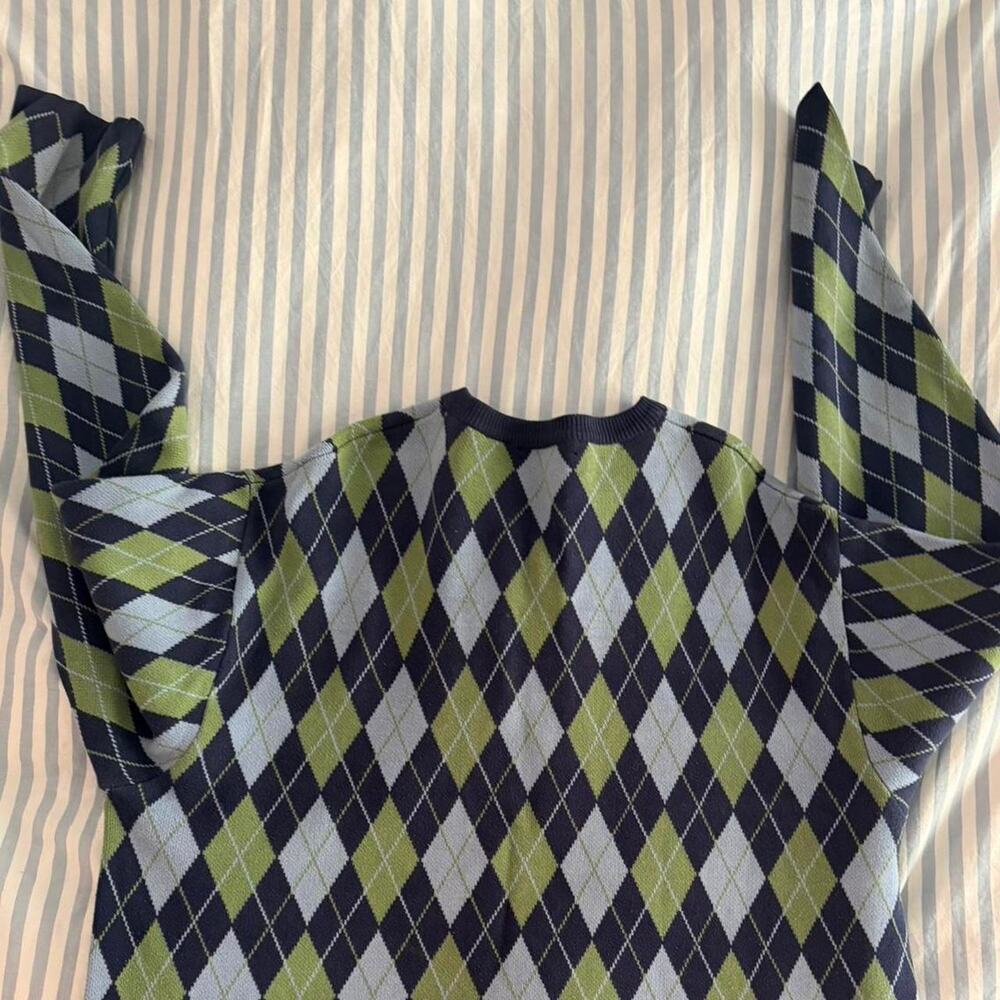 Vintage green argyle 100 cotton - Picture 3 of 3